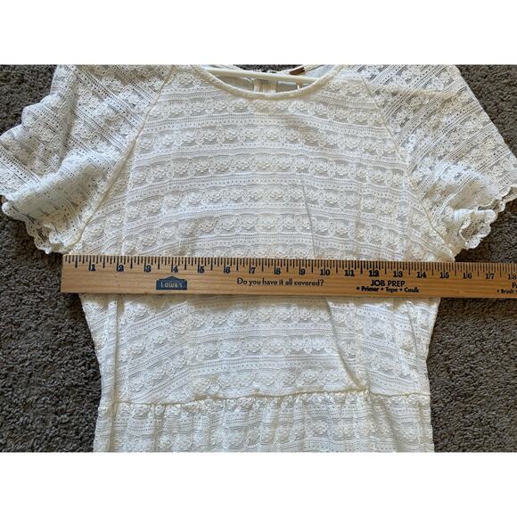 Free People Size 10 Creamy White Lace Knee Length Dress - Picture 6 of 13